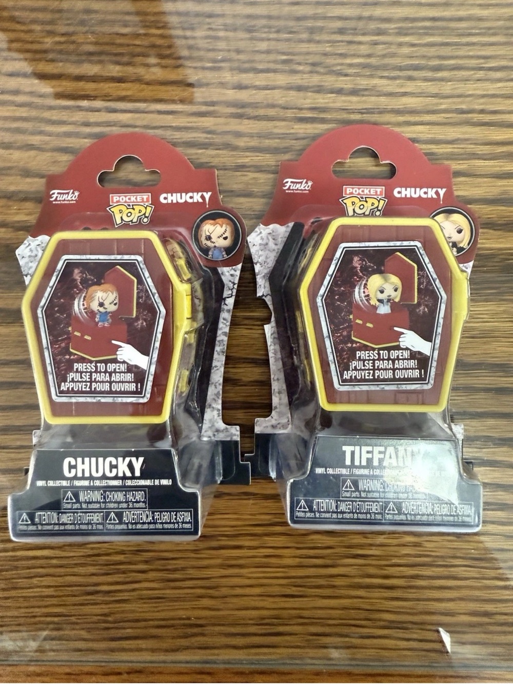 Funko Pop Chucky Tiffany Coffin Pocket Pop Childs Play Horror Movie Toy Figure